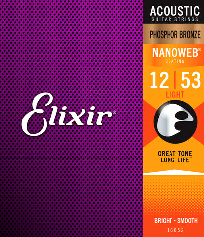 Elixir 16052 Nanoweb PHOSPHOR Bronze Light 12-53