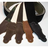 Franklin 2" Natural Cotton Strap with Pebbled Chocolate Glove Leather End Tab